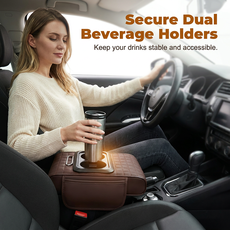 Multifunctional Car Console Storage Box & Armrest - Image 3