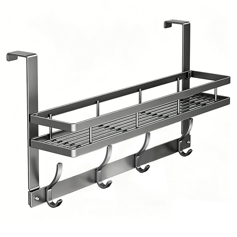 Over The Door Hooks with Storage Basket - Image 2