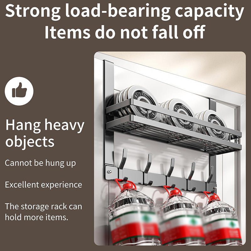 Over The Door Hooks with Storage Basket - Image 3