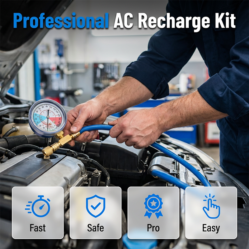 R134a AC Hose with Precision Gauge – Easy-to-Read Dial, Professional Grade 【Flash Sale】