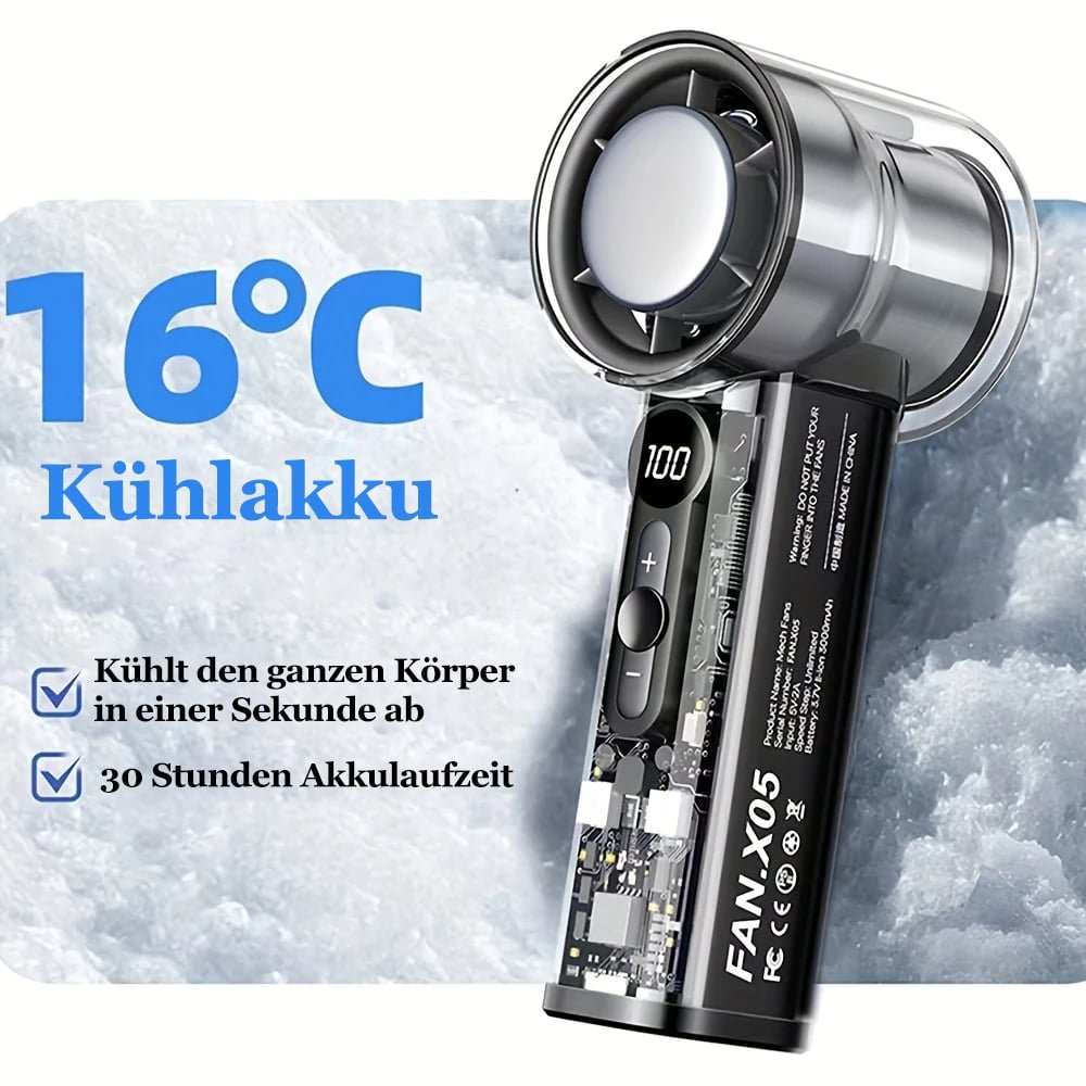 Bladeless Cooling Fan – Digital Display, 100+ Speeds, Portable - Image 2