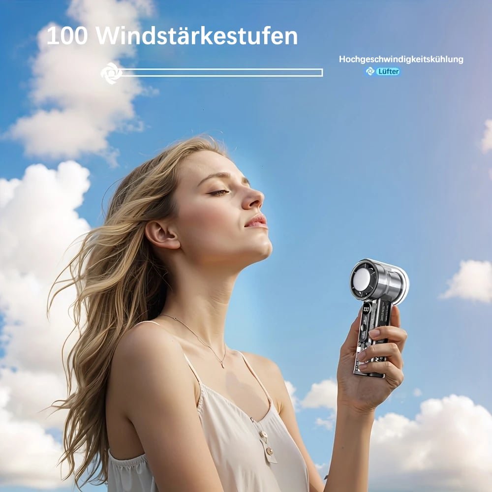 Bladeless Cooling Fan – Digital Display, 100+ Speeds, Portable