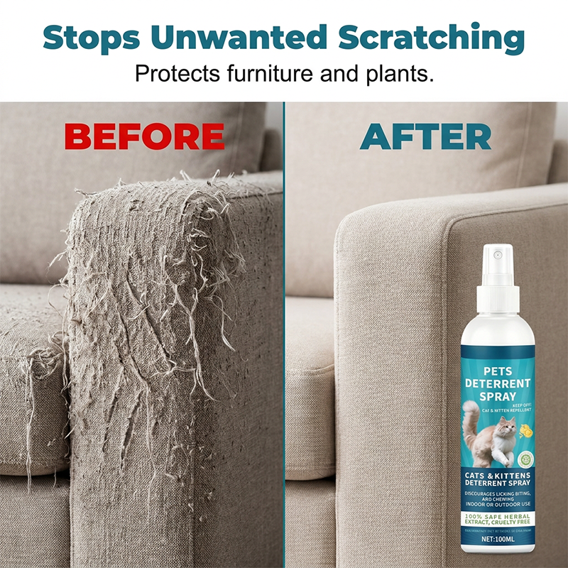 Herbal Pet Deterrent Spray – Stops scratching, safe for cats & kittens. Protect sofas & plants. - Image 2