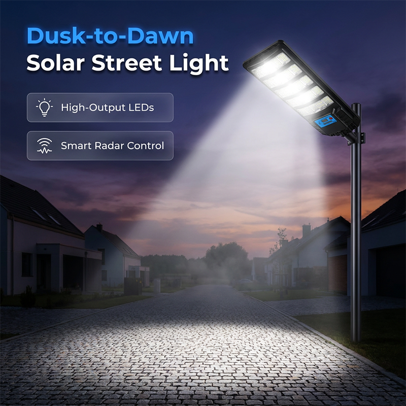 Solar Powered Street Light with Motion Sensor – Bright LED, Auto On/Off & Weatherproof