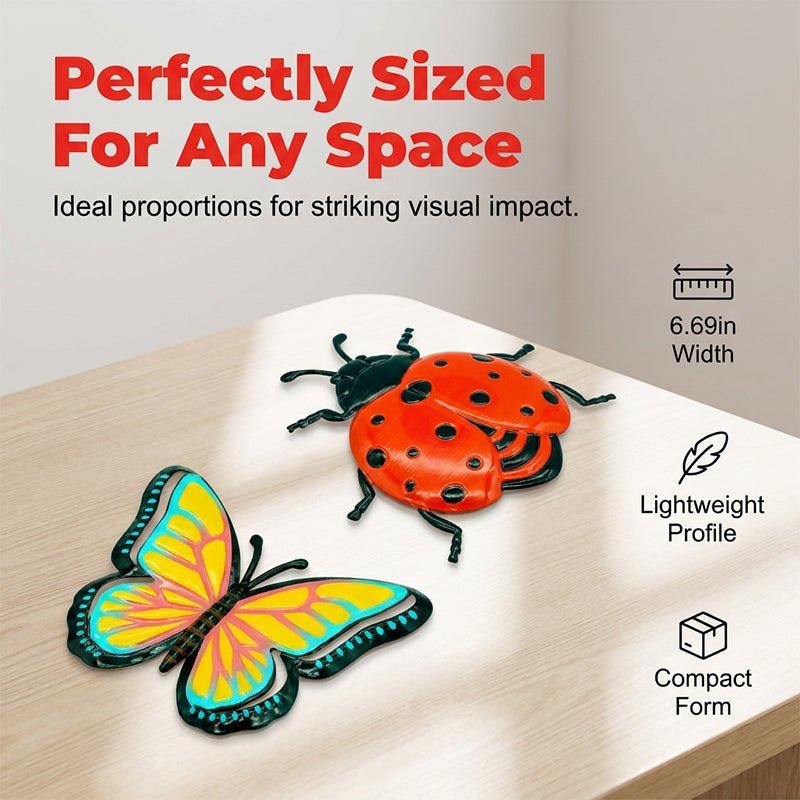 3D Insect Wall Hangings – Bee, Butterfly, Ladybug, Weather-Resistant - Image 2