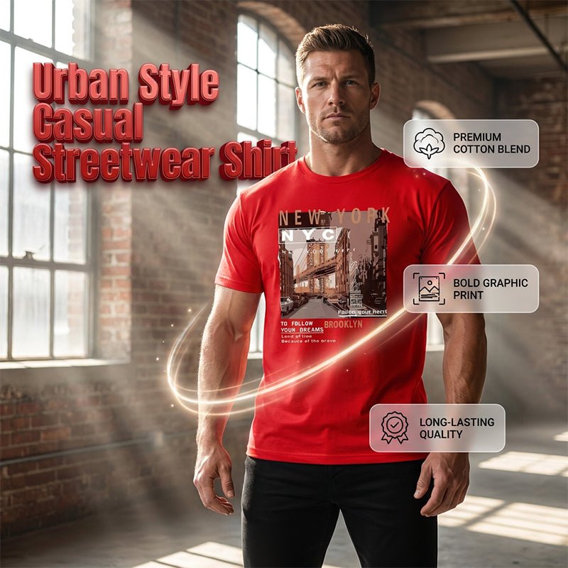 Urban Style New York City Short Sleeve Top – Soft cotton, iconic NYC print & breathable – perfect for casual days, travel or city-inspired looks