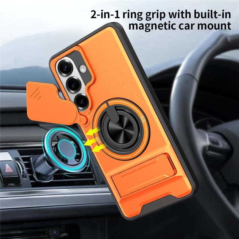 Samsung Phone Case – Heavy-duty with camera cover & ring stand – Shockproof, precise cutouts & 360° rotating grip – all-around protection - Image 3