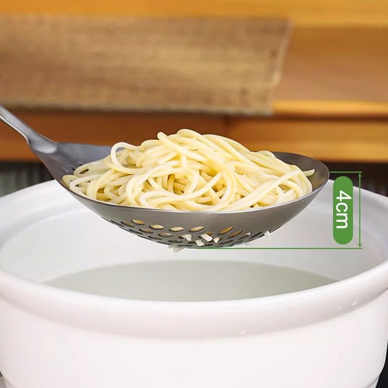 Stainless Steel Skimmer Spoon – Fast draining, heat-safe & versatile – Perfect for frying, soups & pasta - Image 3