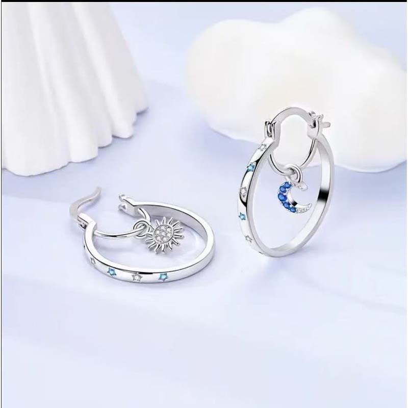 Celestial Sun & Moon Hoops – Layered, Symbolic, Hypoallergenic