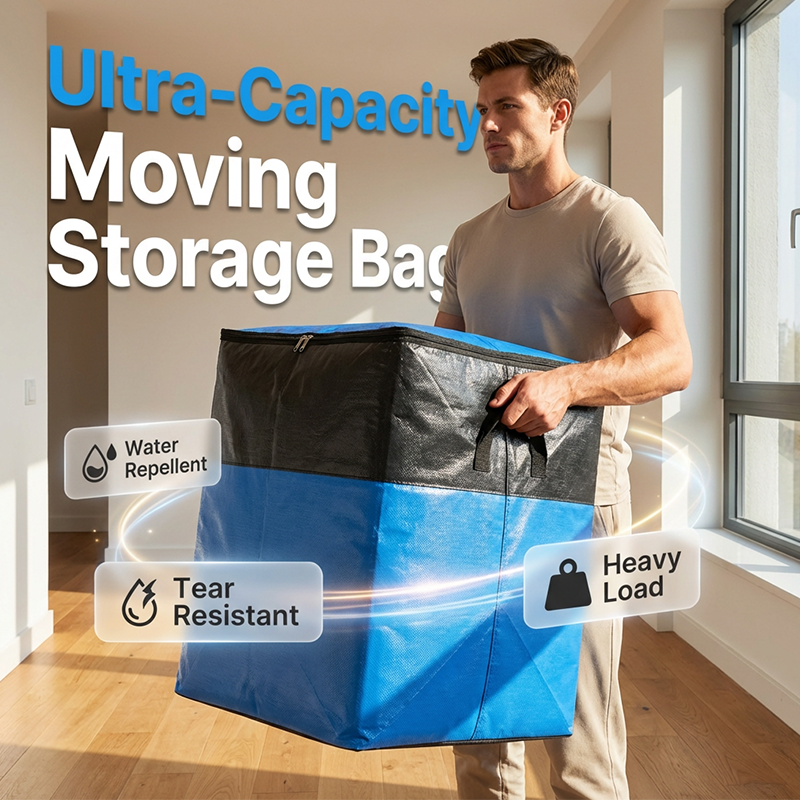 Collapsible Storage and Moving Bag – Heavy-duty handles & zippered closure – Folds flat, perfect for moving, travel or closet organization – reusable & easy to clean