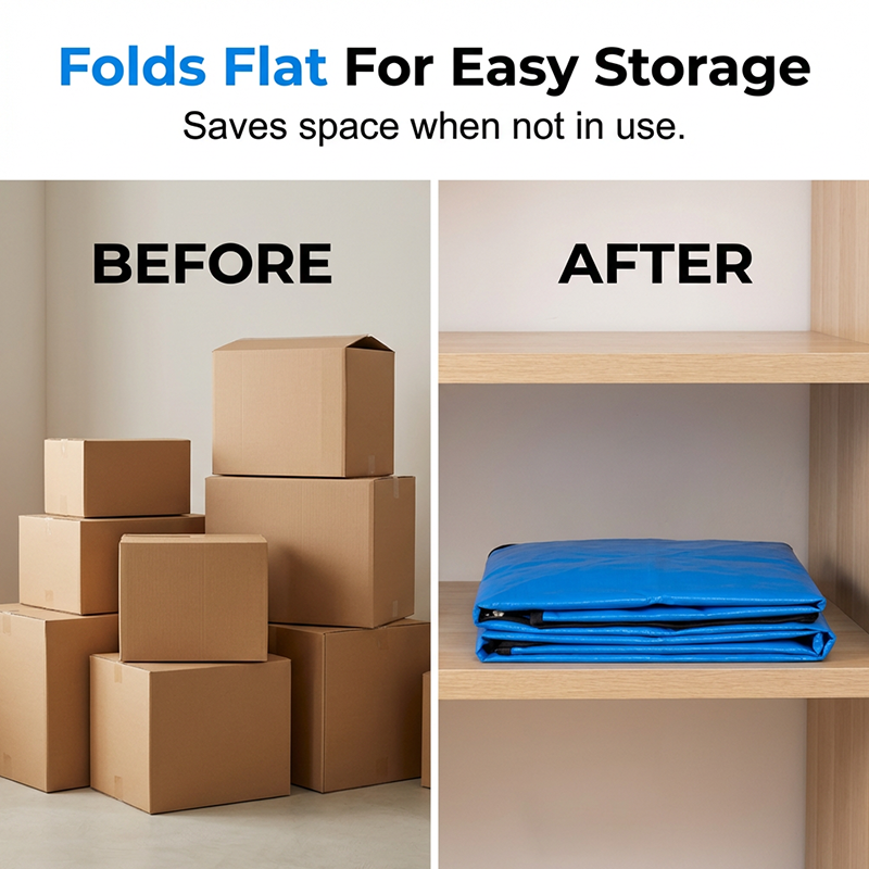 Collapsible Storage and Moving Bag – Heavy-duty handles & zippered closure – Folds flat, perfect for moving, travel or closet organization – reusable & easy to clean - Image 2