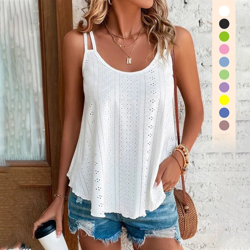 Mesh Cami Top – Double Straps, Irregular Hem, Loose Fit, 10 Colours
