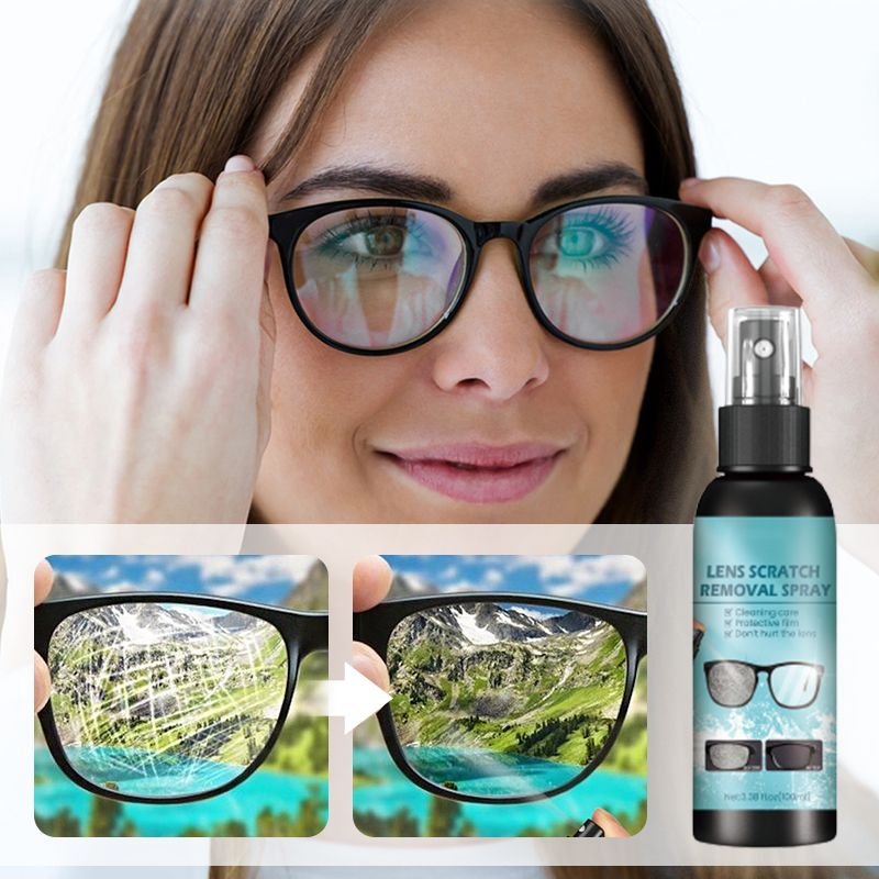 Lens Scratch Repair Spray – Effortlessly buff out fine scratches, restore lens clarity, suitable for glasses, camera lenses & car lights, easy DIY operation