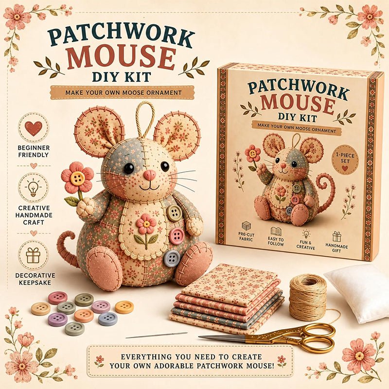 Handcrafted Vintage Mouse Plush Sewing Kit
