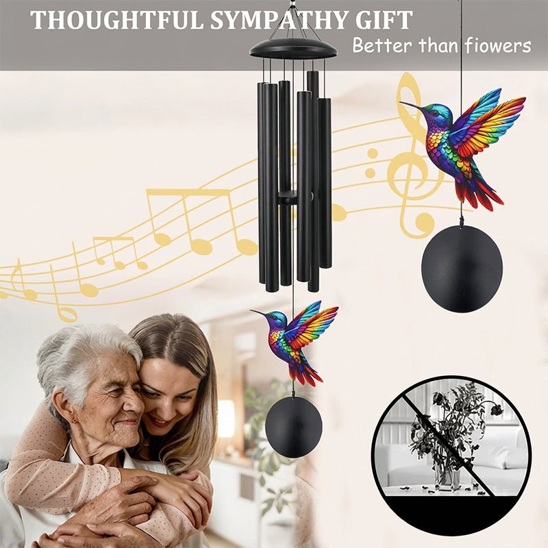 Vintage Metal Memorial Wind Chimes for Garden – Rust-resistant & serene tone – Engraved sentiment, perfect for remembrance or peaceful outdoor decor