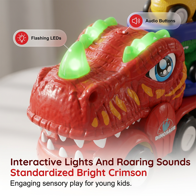 Double-Decker Dinosaur Transport Truck Toy - Image 3