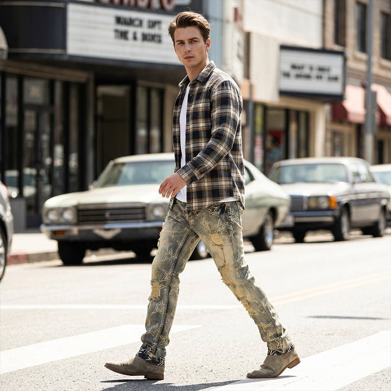 Men's Slim Fit Ripped Denim Jeans - Image 3