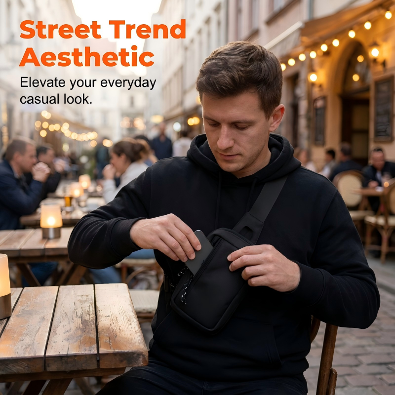 Multi-Compartment Sling Bag with Anti-Theft Back Pocket — Organise Your EDC, Protect Your Valuables