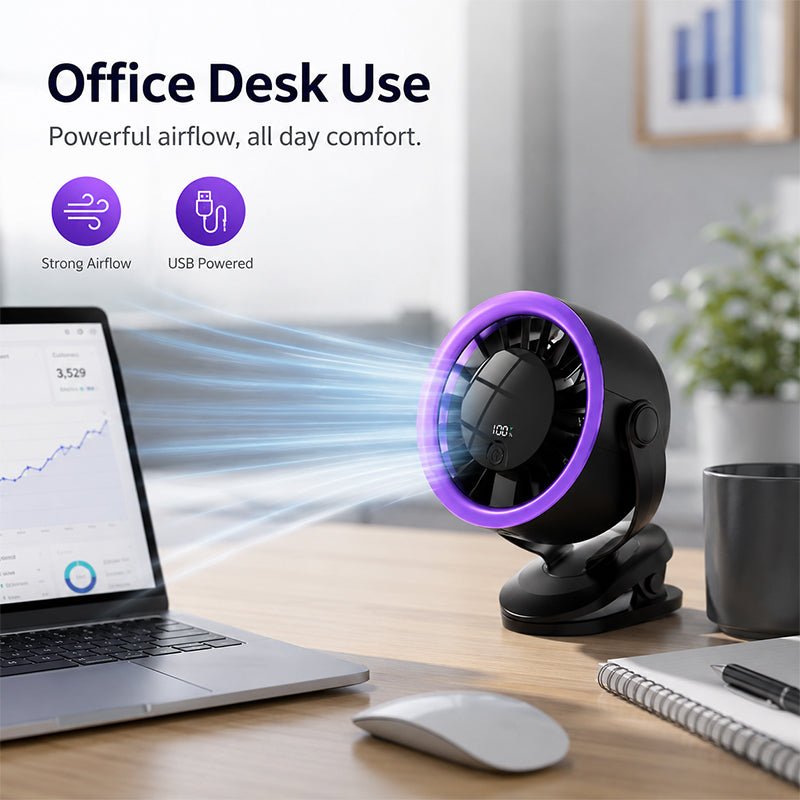 Portable USB Fan with Digital Display - Image 2