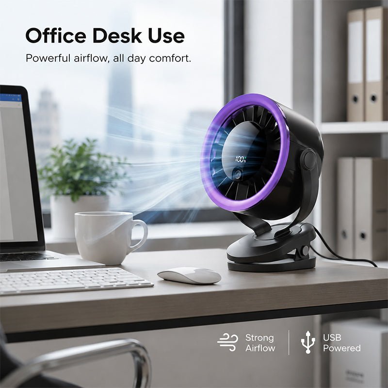 Portable USB Fan with Digital Display - Image 3