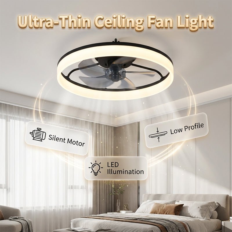 Modern Quiet Ceiling Fan with LED Light
