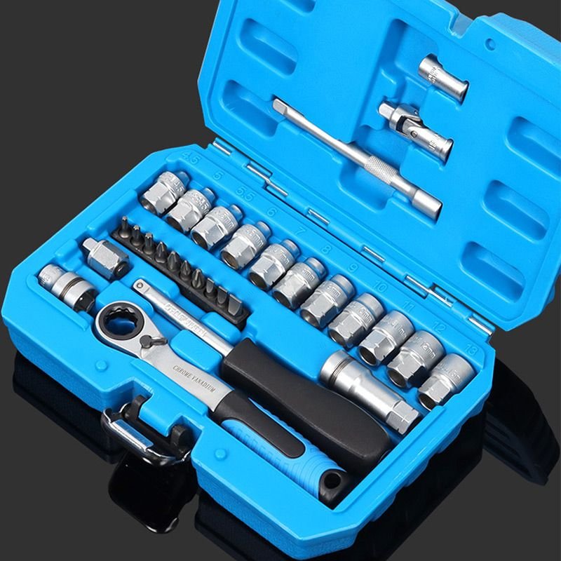 29-Piece Ratchet Socket Wrench Kit – CR-V Steel, Versatile & Portable