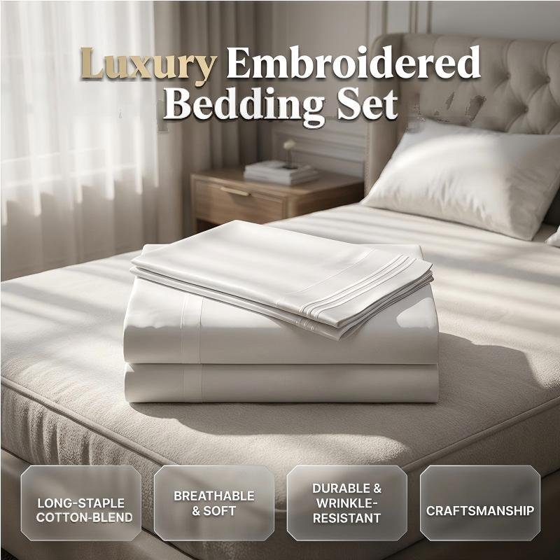 Luxury Embroidered European Bedding Set – Soft fabric & elegant design – Adds a refined touch to any bedroom – comfortable and breathable