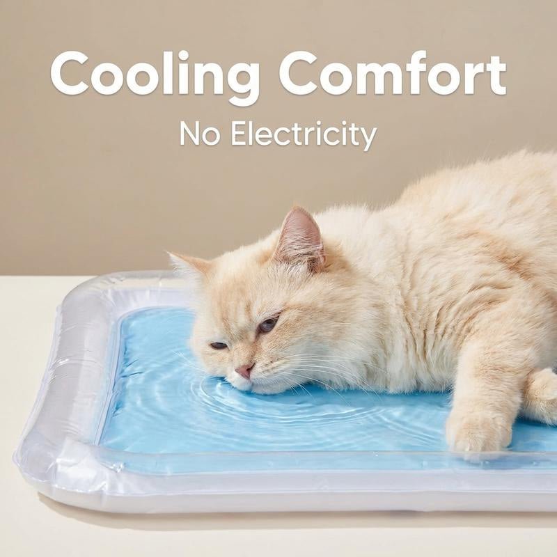 Inflatable Cooling Water Bed for Cats – Chill & comfy – Keeps paws & belly cool, non-slip base – perfect for hot summer naps - Image 3