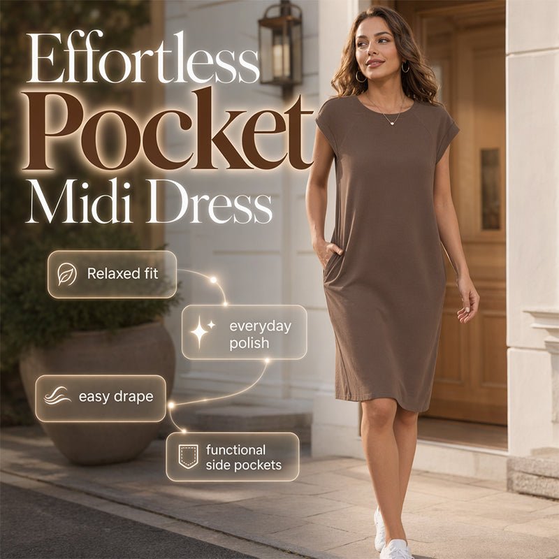 Women's Crew Neck Solid Color Dress - Image 3