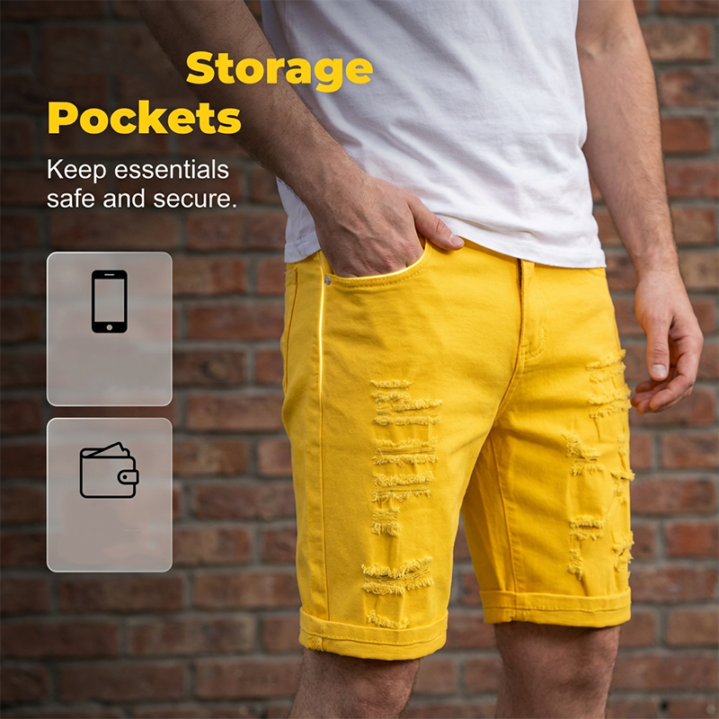Men's Casual Summer Ripped Shorts - Image 3