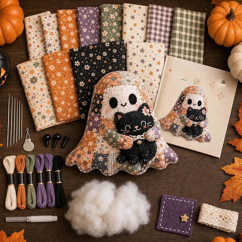 Little Ghost's Cozy Halloween DIY Patchwork Kit - Image 3