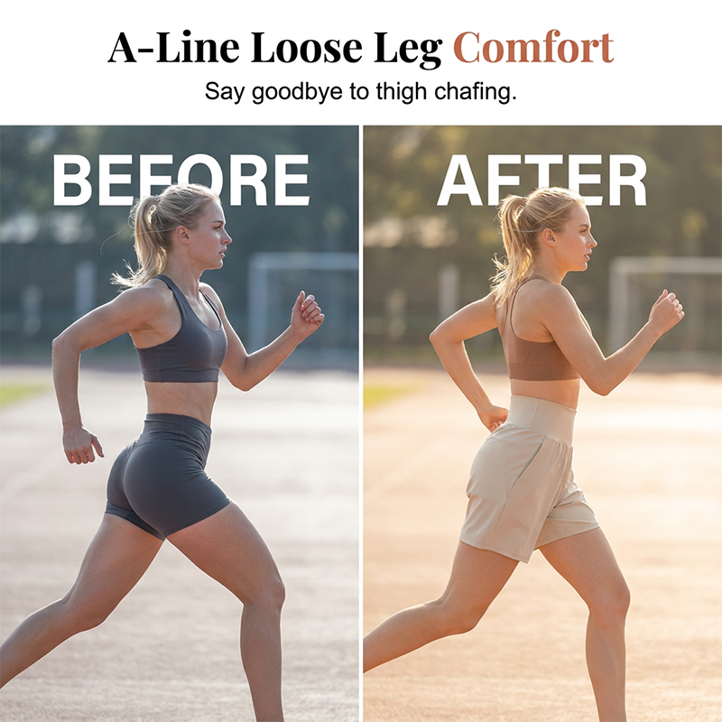 Women Loose Fit Running Shorts High Waist Sports Shorts - Image 3