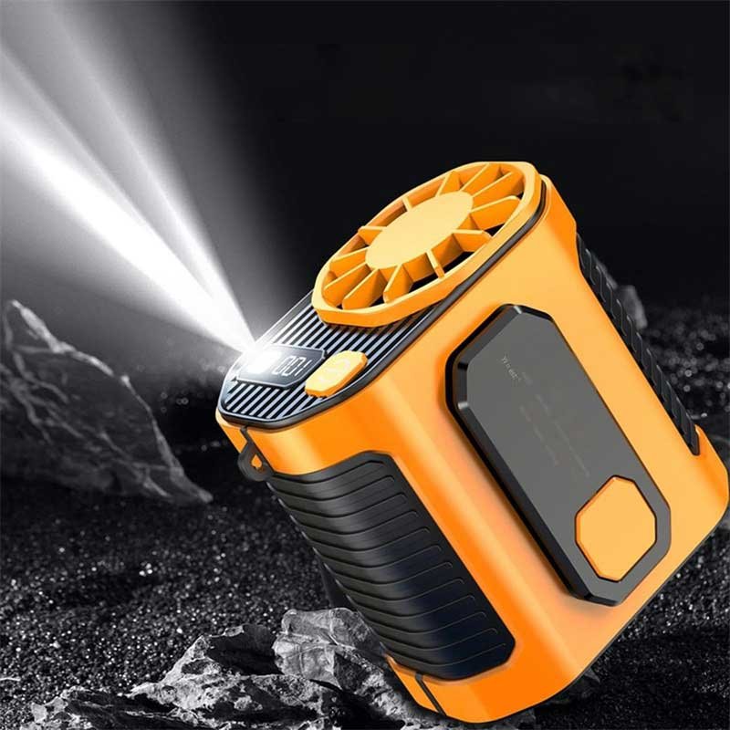 Outdoor High-Speed Waist-Mounted Portable Fan with Flashlight - Image 2