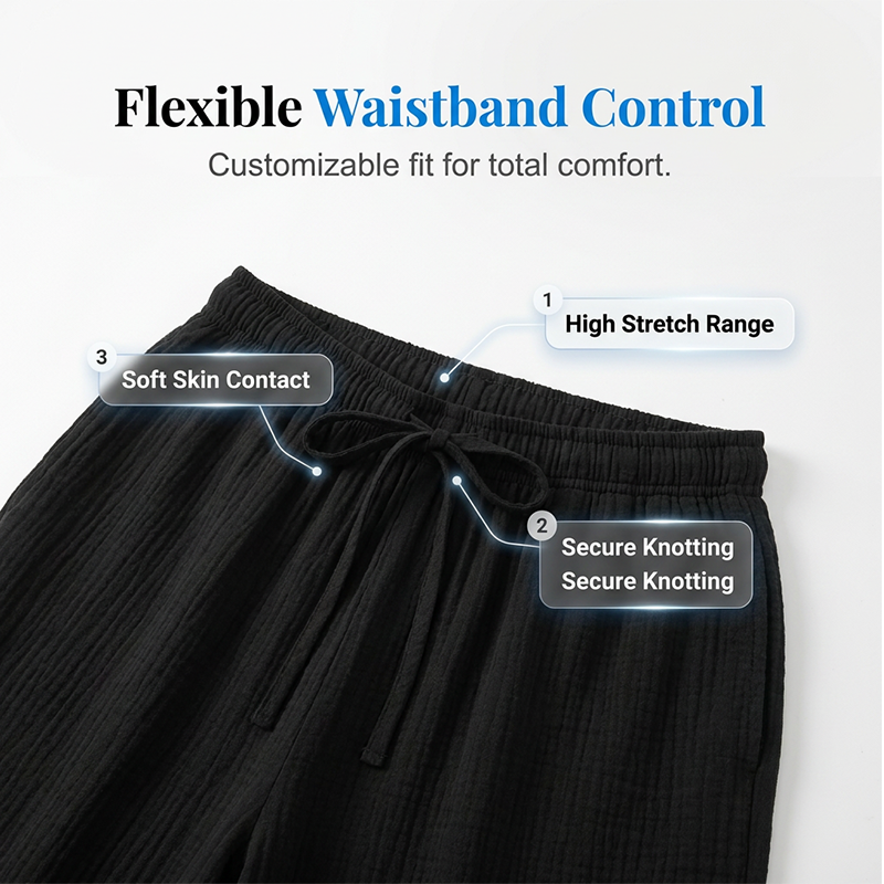 Women’s Elastic Waist Cotton Loungewear Pants - Image 3