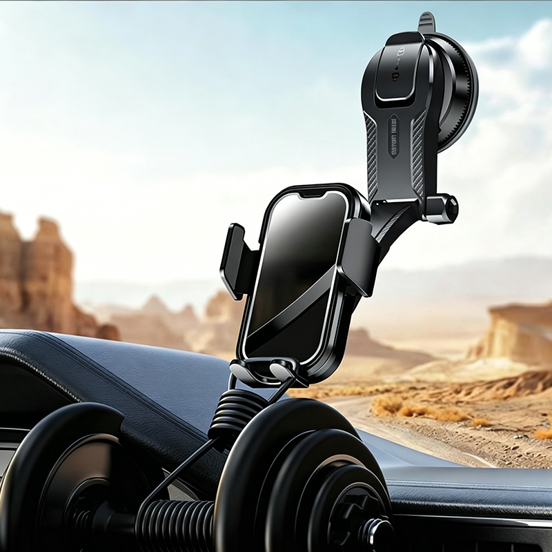 Magnetic Suction Car Phone Mount – Nano Vacuum, One-Handed Use, Multi-Angle