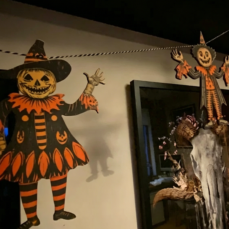 Vintage Halloween Wooden Wall Hanging Set - Image 2