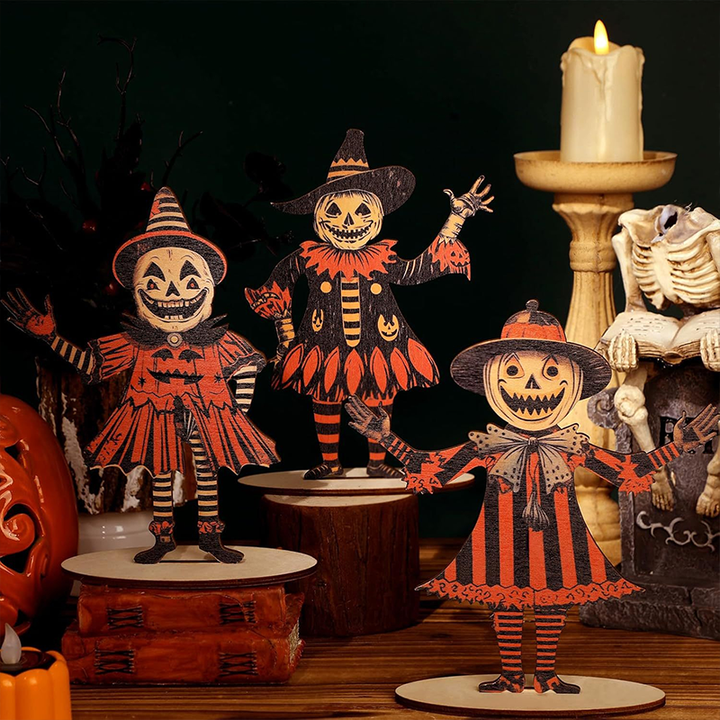 Vintage Halloween Wooden Wall Hanging Set - Image 3