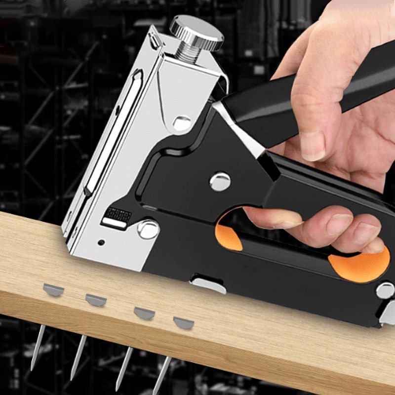 3-in-1 Woodworking Staple Nail Tool – Manual, Alloy Steel, Adjustable Pressure