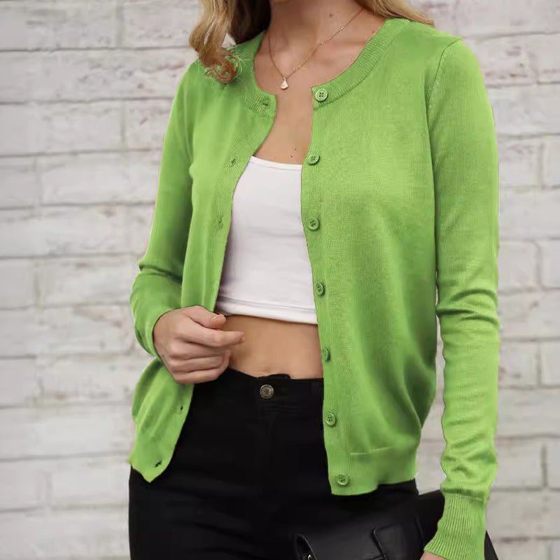 Women's Classic Crew Neck Cardigan - Image 2