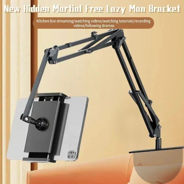 Hidden tablet stand – fits gaps, 4 joints, 360° rotation, hands-free
