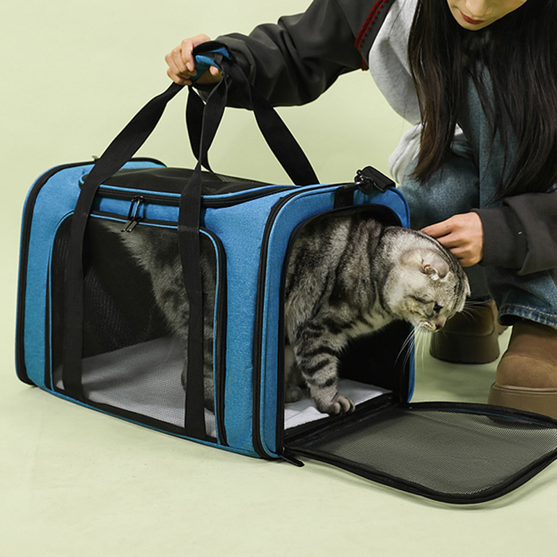 Large Foldable Mesh Cat Carrier Bag - Image 3