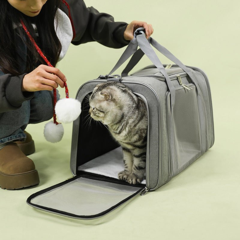 Large Foldable Mesh Cat Carrier Bag - Image 2