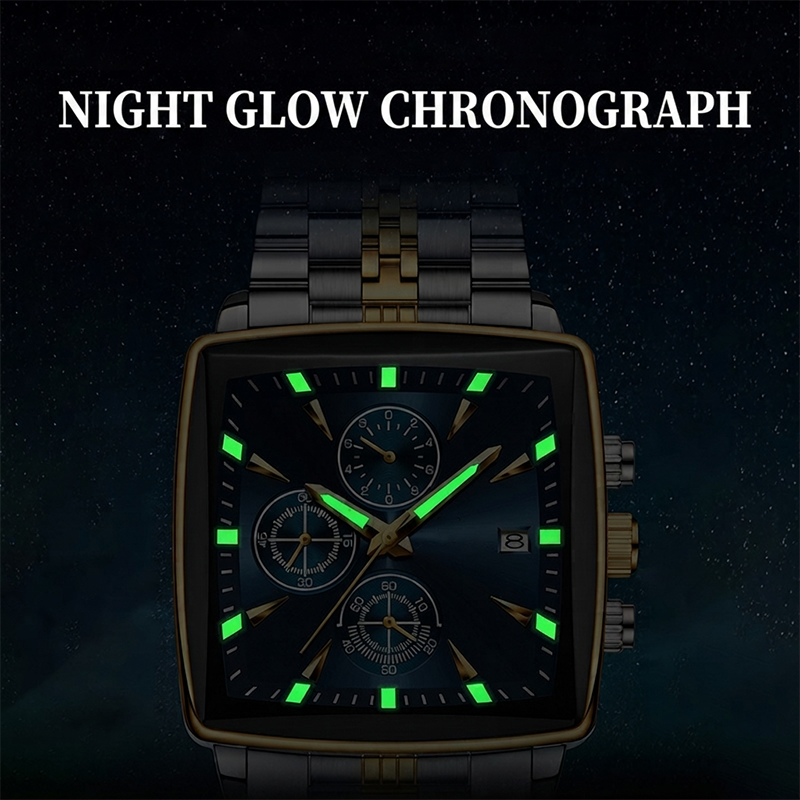 Men's Classic Square Dial Quartz Watch - Image 3