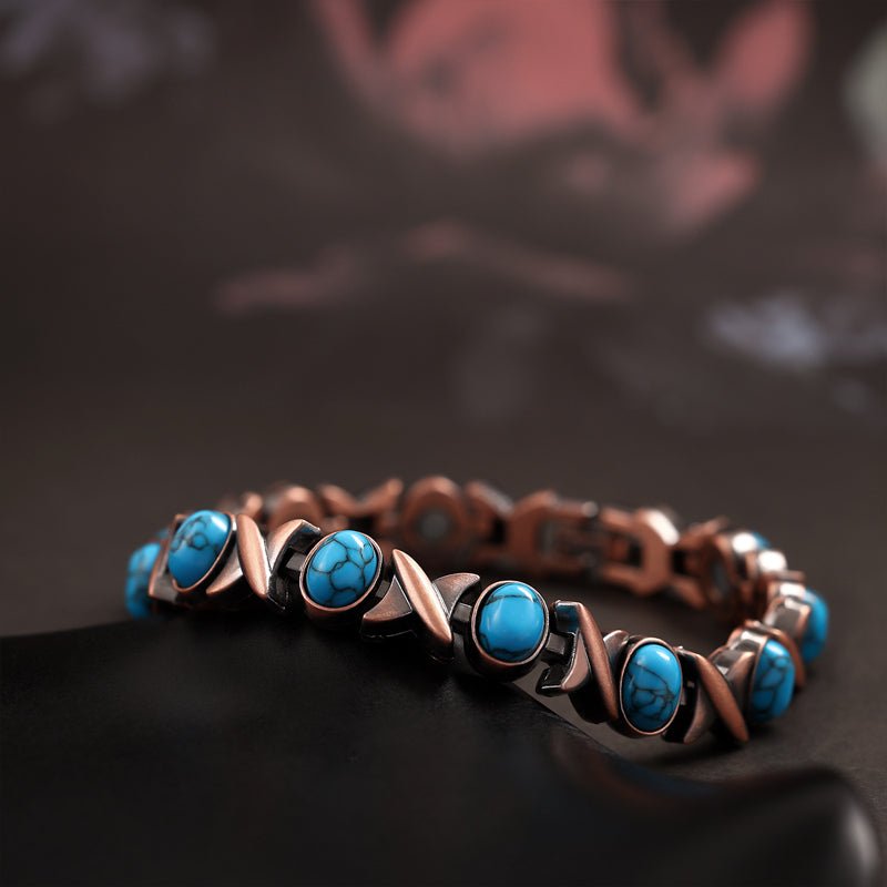 Antique Copper Finish Magnetic Stone Bracelet – Timeless Style, Natural Energy & Perfect for Everyday Wear - Image 2