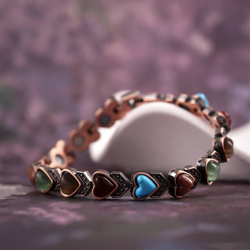 Antique Copper Finish Magnetic Stone Bracelet – Timeless Style, Natural Energy & Perfect for Everyday Wear - Image 3