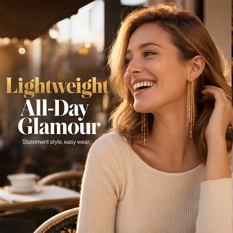 Face-Framing Tassel Earrings – Statement design & lightweight – Perfect for parties, photos or bold everyday looks – elegant and playful