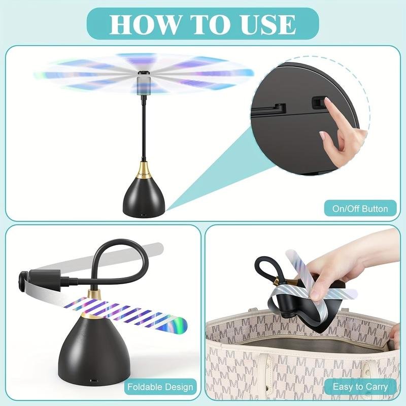 Smart Fly Repellent Fan – USB/battery powered, silent, portable – bug-free zone anywhere.