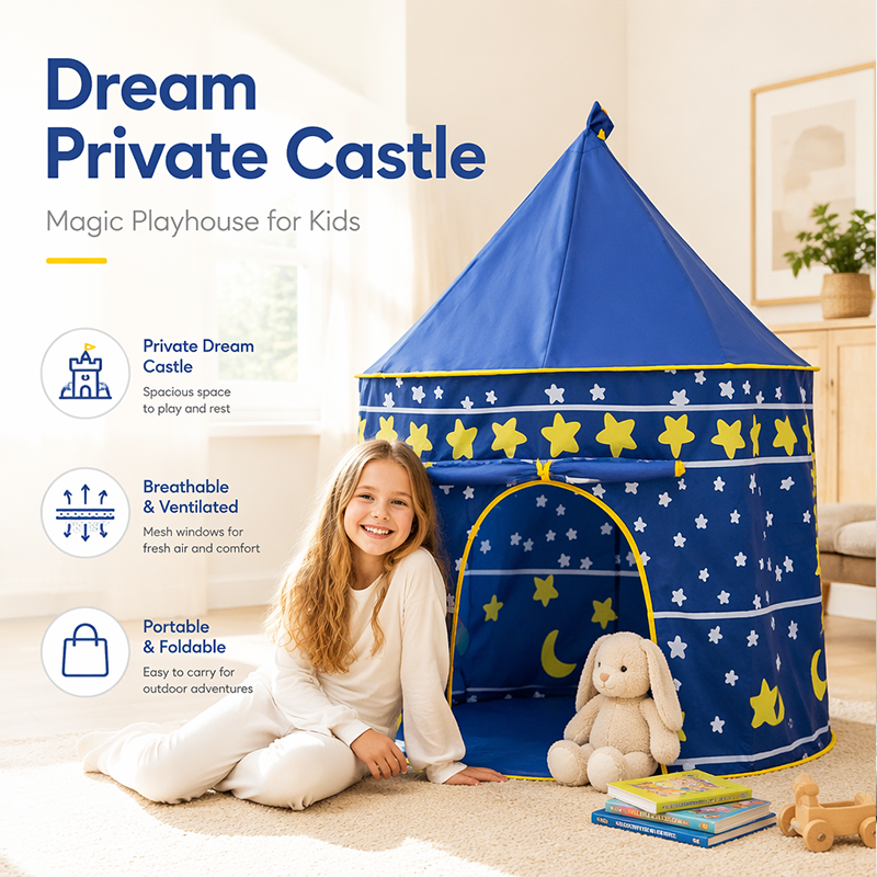 Kids Play Tent With Roll-up Door