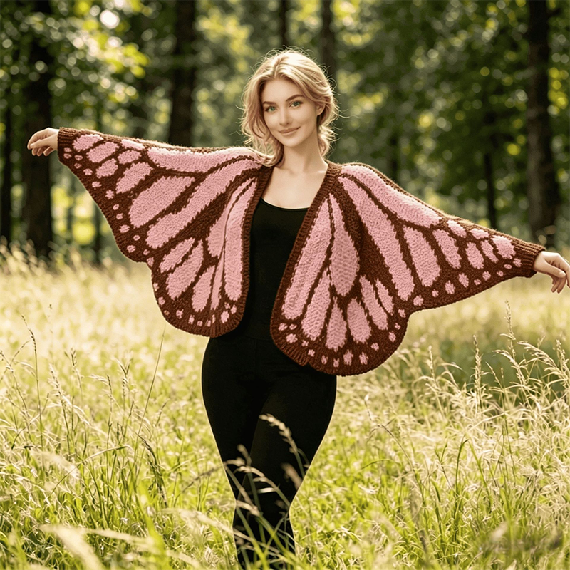 Women's Butterfly Wing Knit Cardigan Artistic Outerwear - Image 2