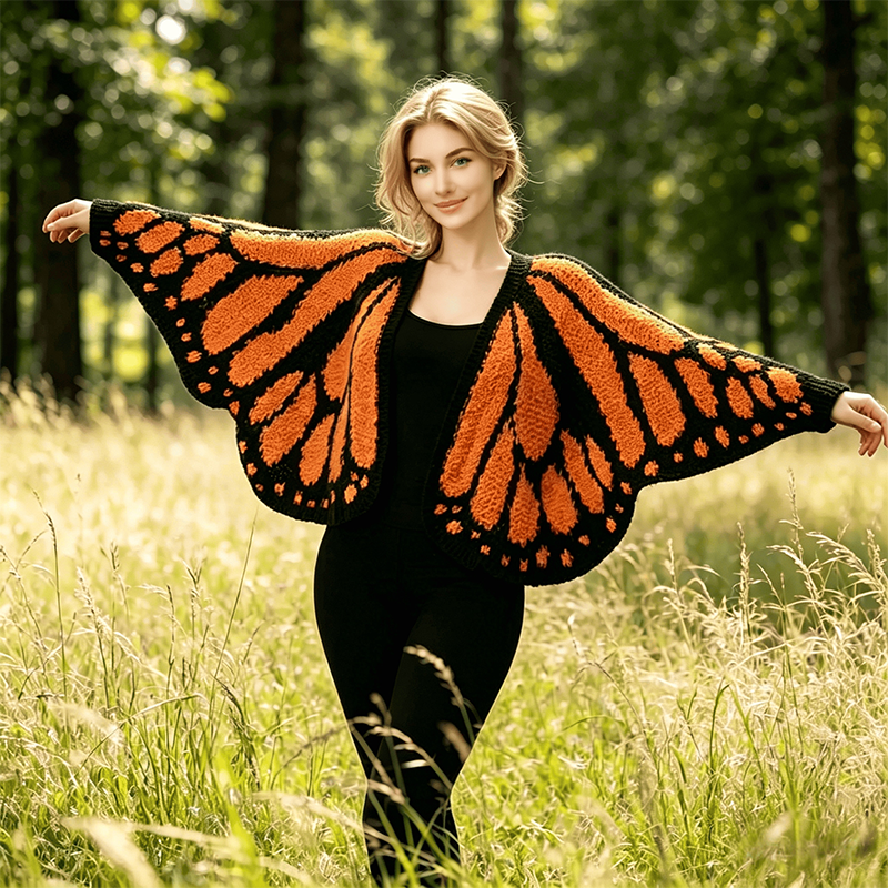 Women's Butterfly Wing Knit Cardigan Artistic Outerwear - Image 3